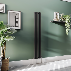Metro Vertical Radiator   Matt Black   Single Panel (1600mm High) 295mm Wide