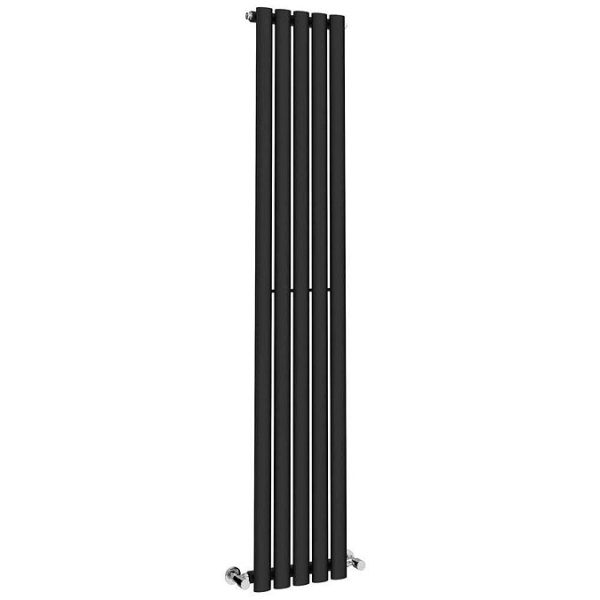 Metro Vertical Radiator   Matt Black   Single Panel (1600mm High) 295mm Wide - Image 4