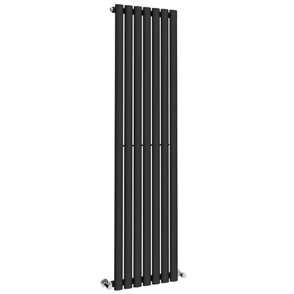 Metro Vertical Radiator   Matt Black   Single Panel (1600mm High) 410mm Wide - Image 4