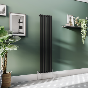Metro Vertical Radiator   Matt Black   Single Panel (1600mm High) 410mm Wide
