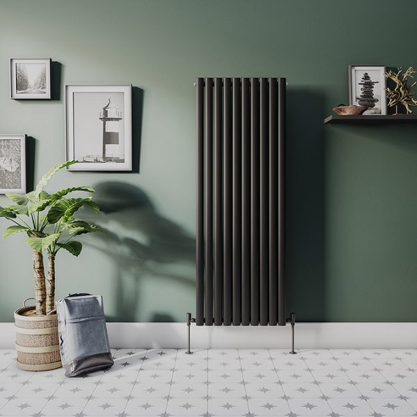 Metro Vertical Radiator   Matt Black   Single Panel (1600mm High) 590mm Wide - Image 2