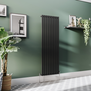 Metro Vertical Radiator   Matt Black   Single Panel (1600mm High) 590mm Wide