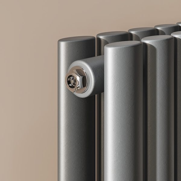 Metro Vertical Radiator with Mirror   Anthracite   Double Panel (H1800 x W382mm) - Image 3
