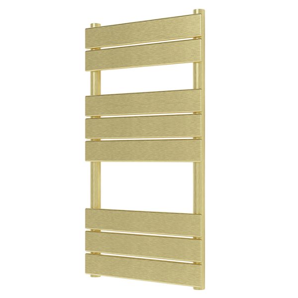 Venice Pannello Heated Towel Rail   Brushed Brass (840 x 500mm) - Image 2