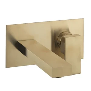 Crosswater Verge Wall Mounted (2TH) Basin Mixer Brushed Brass