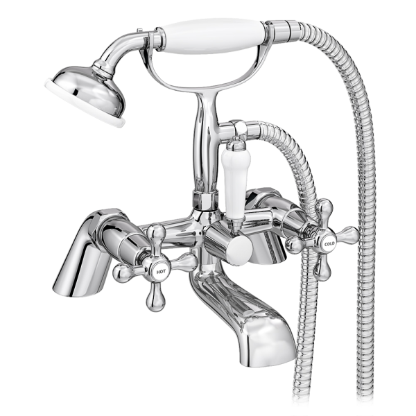 Victoria Traditional Bath Shower Mixer Tap with Handset