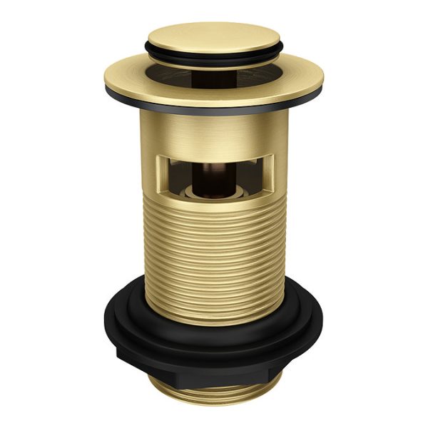 Valencia Brushed Brass Waterfall Basin Mixer Tap + Waste - Image 2