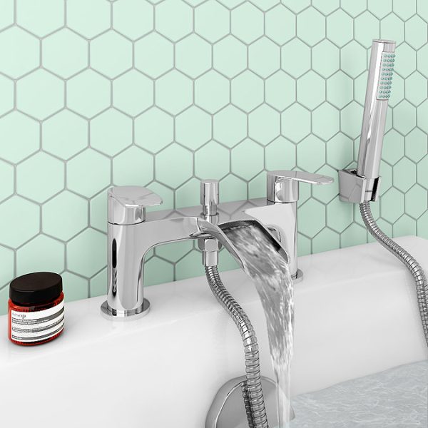 Valencia Waterfall Bath Shower Mixer inc. Shower Kit - Image 2