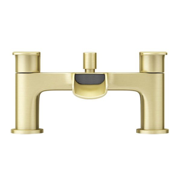 Valencia Brushed Brass Waterfall Bath Shower Mixer incl. Shower Kit - Image 4