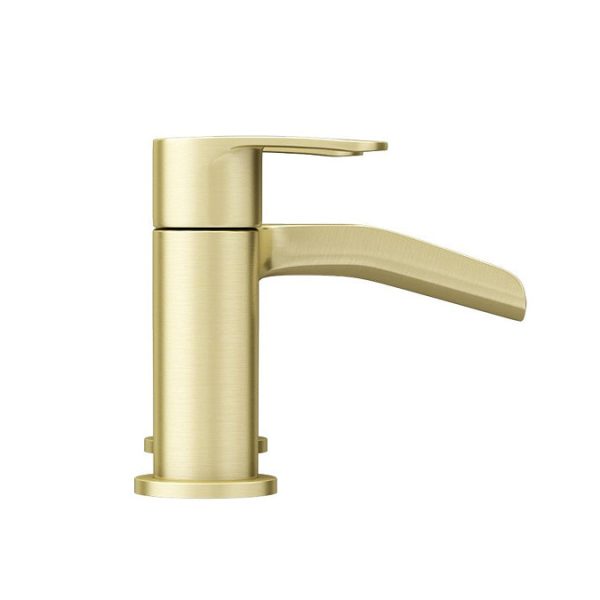 Valencia Brushed Brass Waterfall Bath Shower Mixer incl. Shower Kit - Image 2