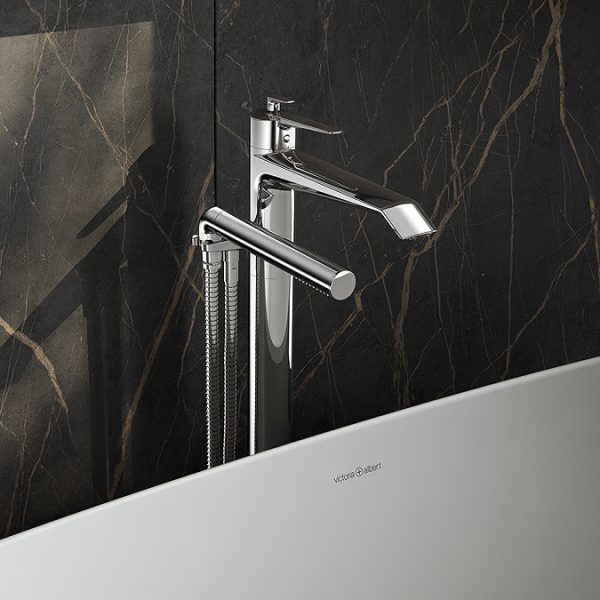 Riobel Venty Freestanding Bath Shower Mixer   Chrome - Image 3