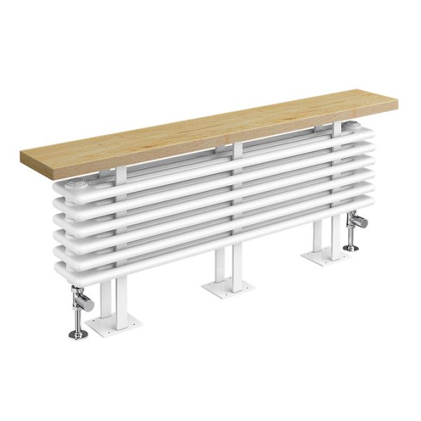 Keswick 480 x 1200mm Cast Iron Style 4 Column White Bench Radiator - Image 4