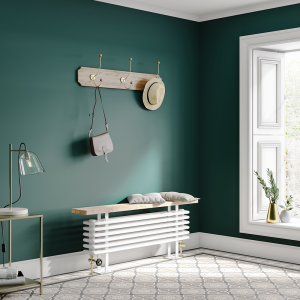 Keswick 480 x 1200mm Cast Iron Style 4 Column White Bench Radiator