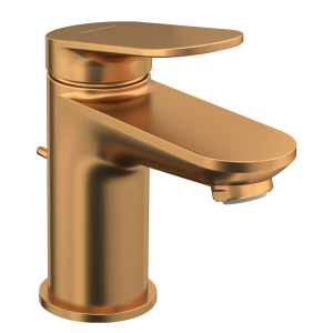 Duravit Wave S Size Single Lever Basin Mixer with Pop up Waste   Brushed Bronze