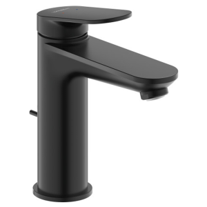 Duravit Wave M Size Single Lever Basin Mixer with Pop up Waste Set   Matt Black