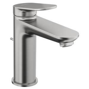 Duravit Wave M Size Single Lever Basin Mixer with Pop up Waste Set   Brushed Stainless Steel