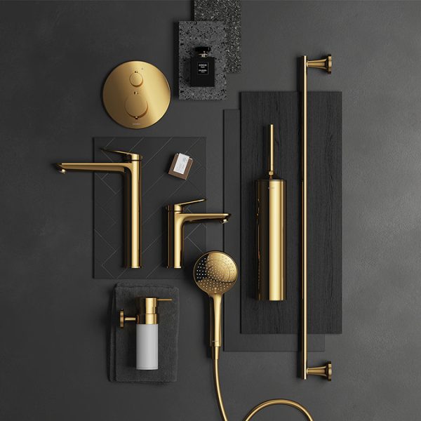 Duravit Wave M Size Single Lever Basin Mixer   Polished Gold - Image 2