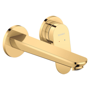 Duravit Wave Wall Mounted Single Lever Basin Mixer   Polished Gold