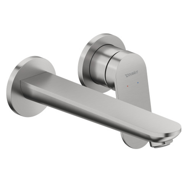 Duravit Wave Wall Mounted Single Lever Basin Mixer   Brushed Stainless Steel