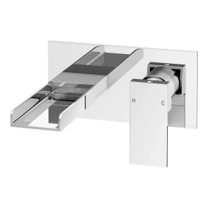 Monza Waterfall Wall Mounted Basin Mixer   Chrome