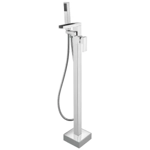 Monza Waterfall Floor Mounted Freestanding Bath Shower Mixer   Chrome