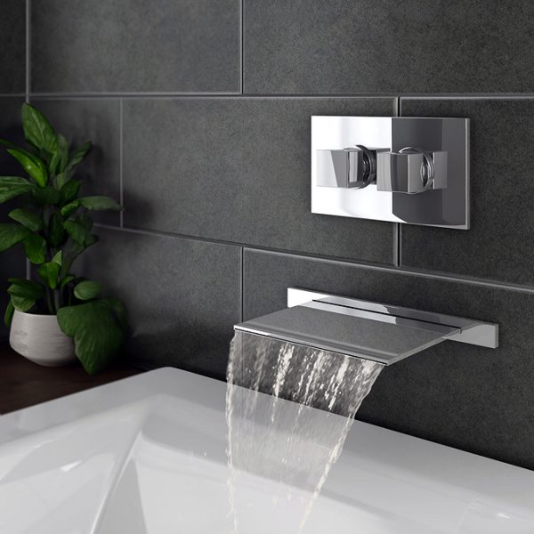 Monza Waterfall Wall Mounted Bath Spout   Chrome - Image 2