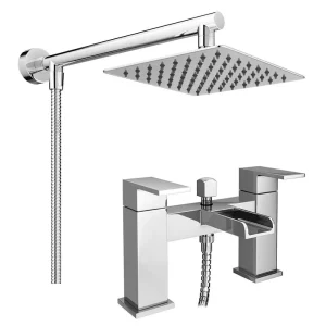 Monza Waterfall Bath Shower Mixer incl. Overhead Rainfall Shower Head