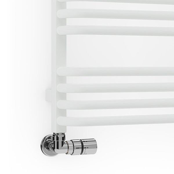 Terma Alex H760 x W500mm White Heated Towel Rail - Image 2