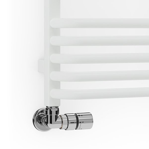 Terma Alex H1140 x W500mm White Heated Towel Rail - Image 2