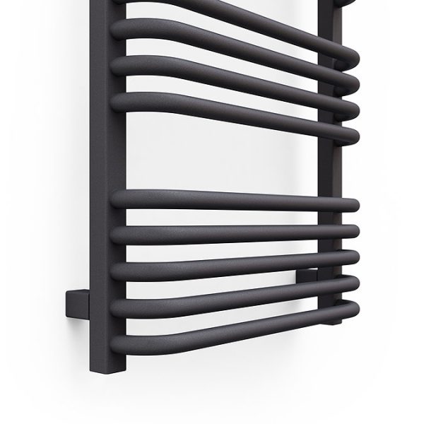 Terma Alex H1140 x W500mm Modern Grey Heated Towel Rail - Image 5