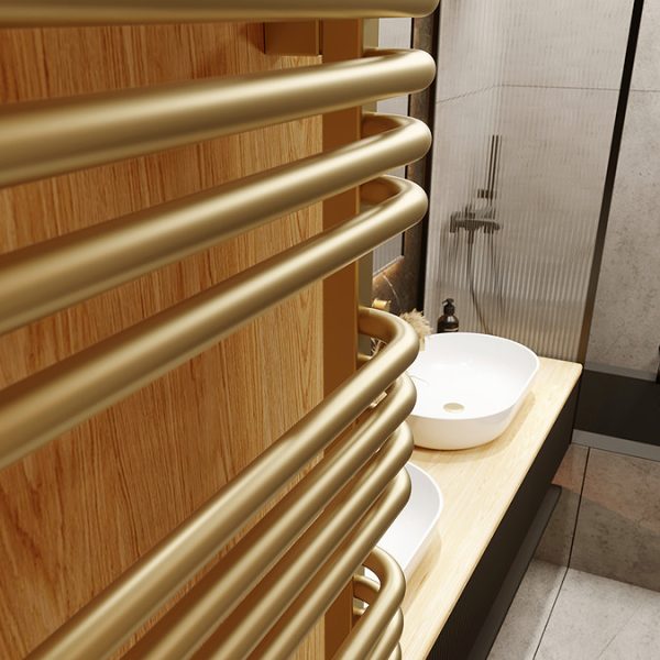 Terma Alex H1580 x W500mm Brass Heated Towel Rail - Image 6