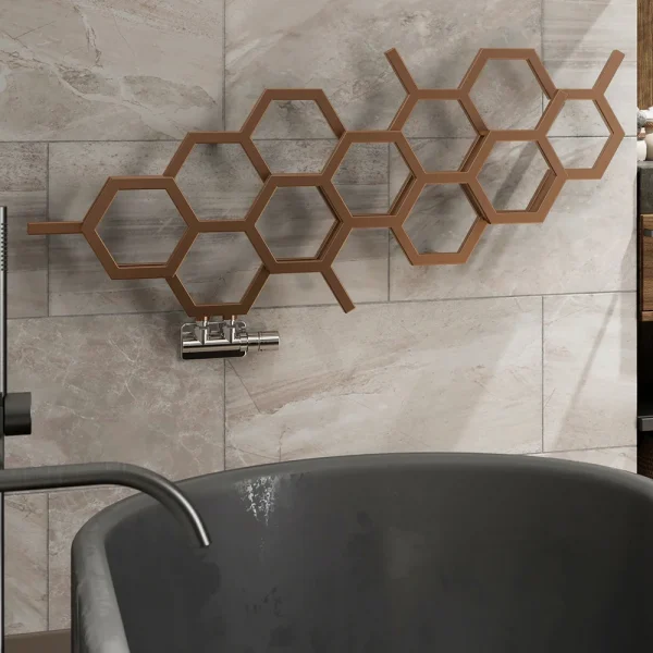 Terma Hex H502 x W1126mm Bright Copper Designer Radiator