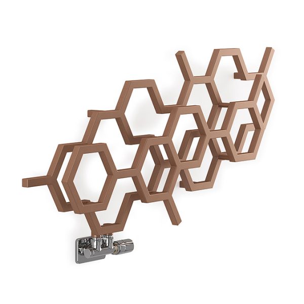Terma Hex H502 x W1126mm Bright Copper Designer Radiator - Image 4