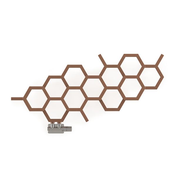 Terma Hex H502 x W1126mm Bright Copper Designer Radiator - Image 6