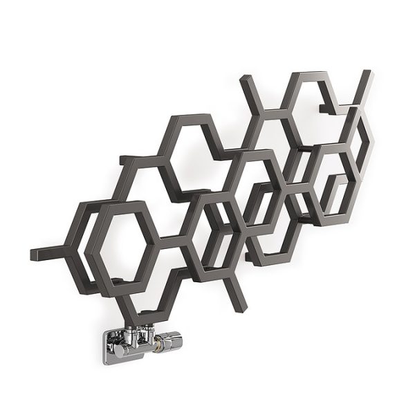 Terma Hex H502 x W1126mm Sparkling Grey Designer Radiator - Image 4