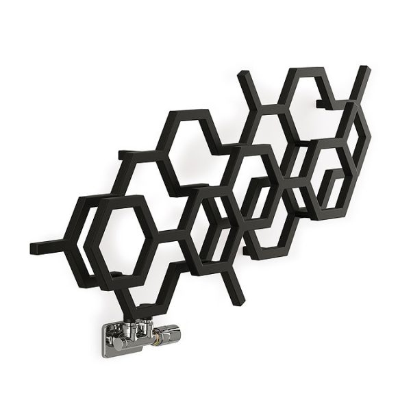 Terma Hex H502 x W1126mm Matt Black Designer Radiator - Image 4