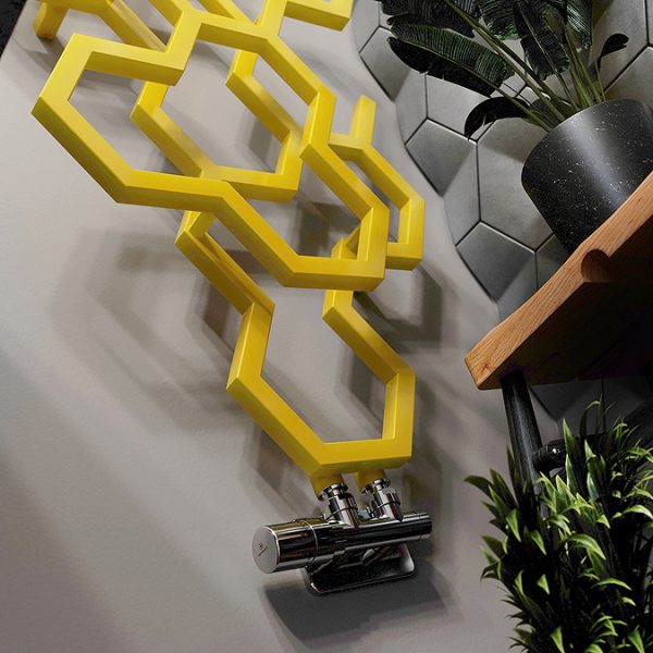 Terma Hex H1220 x W486mm Mustard Designer Radiator - Image 7