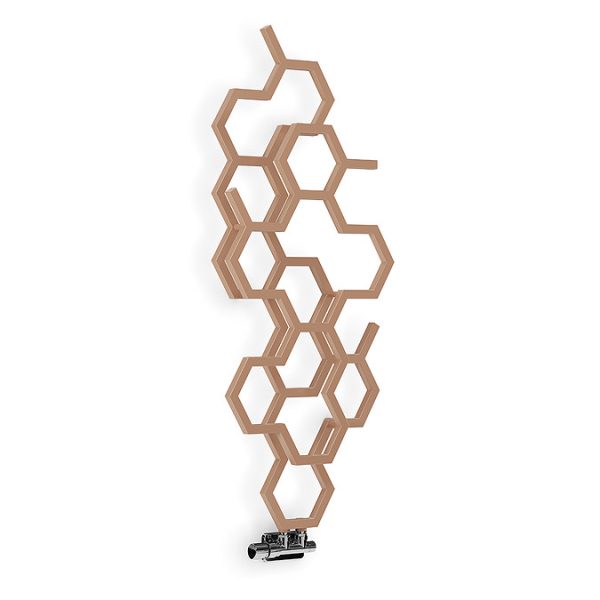Terma Hex H1220 x W486mm Bright Copper Designer Radiator - Image 4