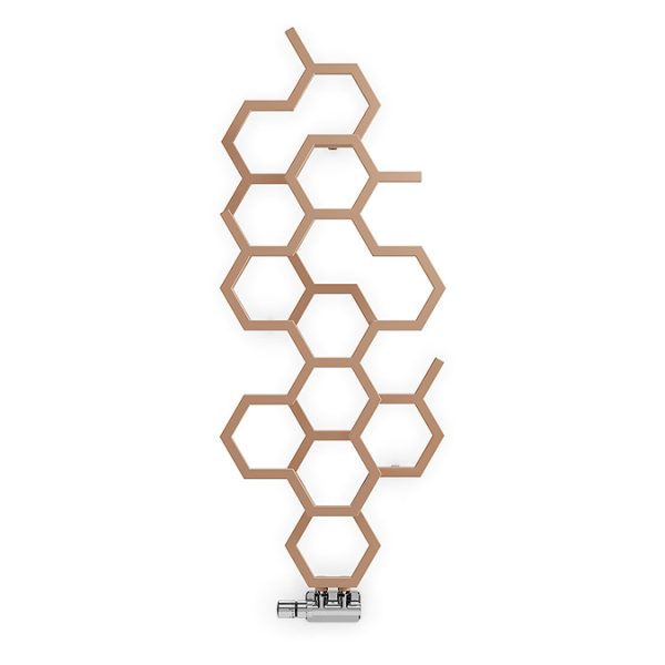 Terma Hex H1220 x W486mm Bright Copper Designer Radiator - Image 5