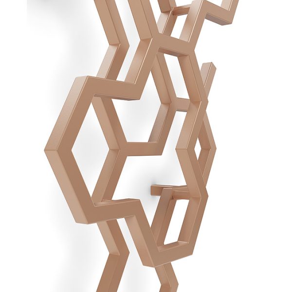 Terma Hex H1220 x W486mm Bright Copper Designer Radiator - Image 6