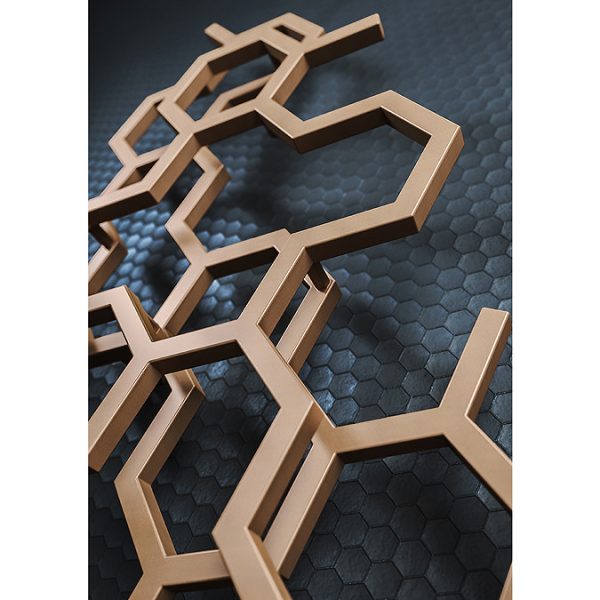 Terma Hex H1220 x W486mm Bright Copper Designer Radiator - Image 7