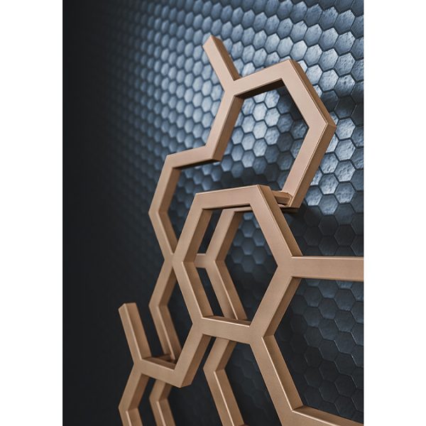 Terma Hex H1220 x W486mm Bright Copper Designer Radiator - Image 8