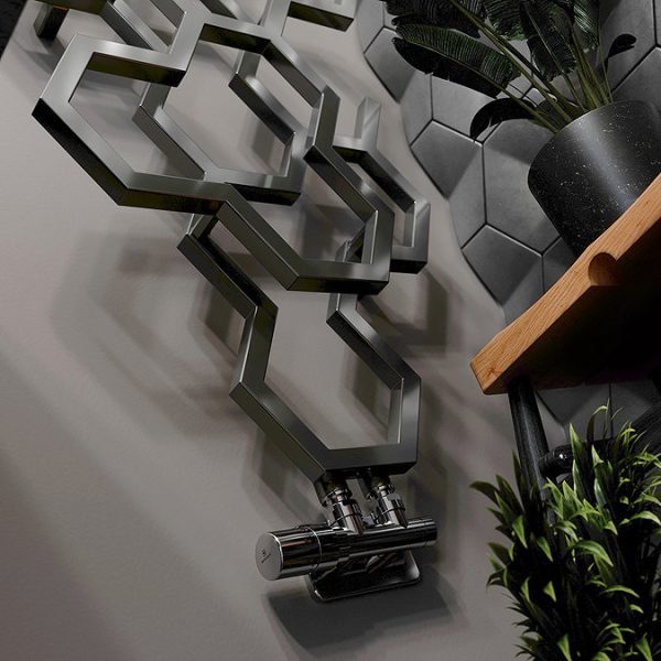 Terma Hex H1220 x W486mm Sparkling Grey Designer Radiator - Image 7