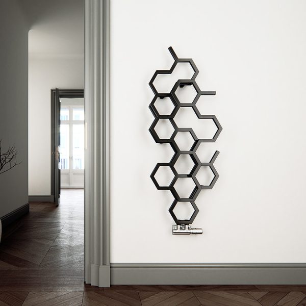 Terma Hex H1220 x W486mm Matt Black Designer Radiator - Image 2
