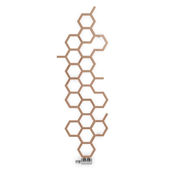 Terma Hex H1700 x W573mm Bright Copper Designer Radiator - Image 5