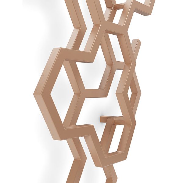 Terma Hex H1700 x W573mm Bright Copper Designer Radiator - Image 6