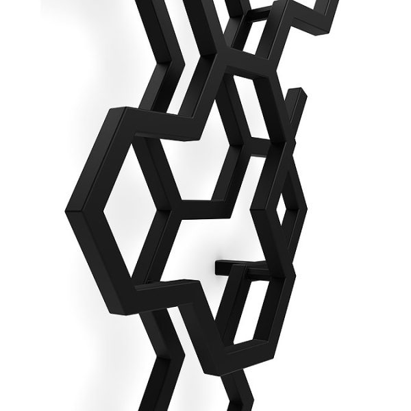 Terma Hex H1700 x W573mm Matt Black Designer Radiator - Image 6