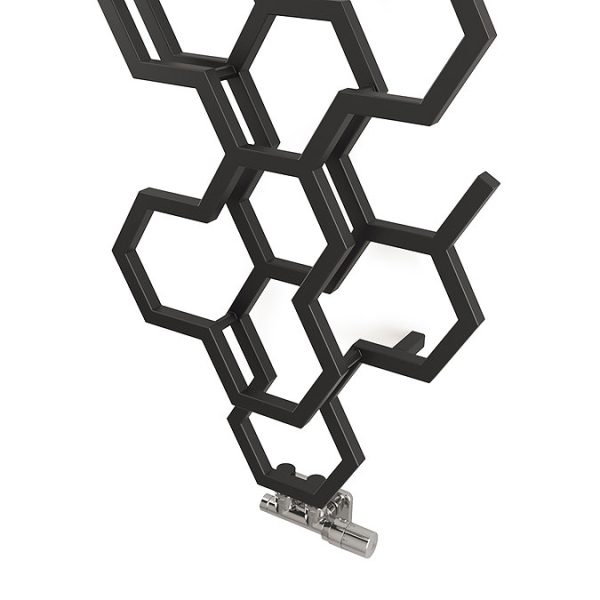 Terma Hex H1700 x W573mm Matt Black Designer Radiator - Image 2