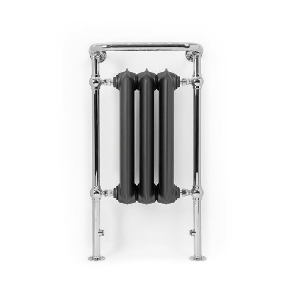 Terma Cast Iron Plain Towel Rail   Raw Metal and Chrome Surround 900 x 490mm - Image 4