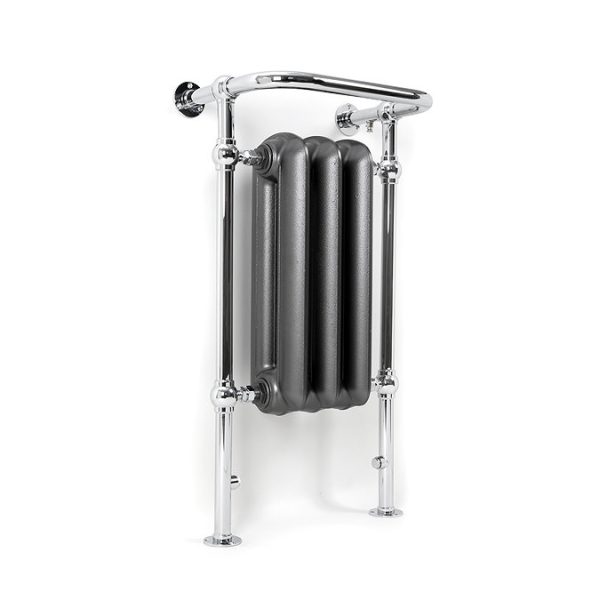 Terma Cast Iron Plain Towel Rail   Raw Metal and Chrome Surround 900 x 490mm - Image 5